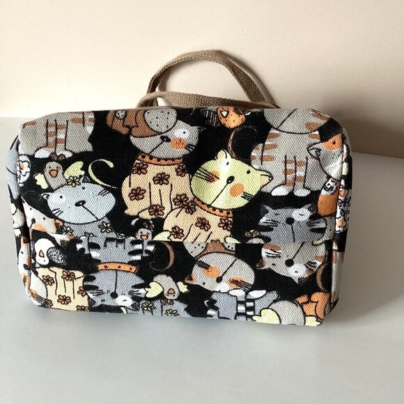 Cat Lovers Printed Small Handbag Reusable Canvas Bag Tote Cats - Picture 5 of 6